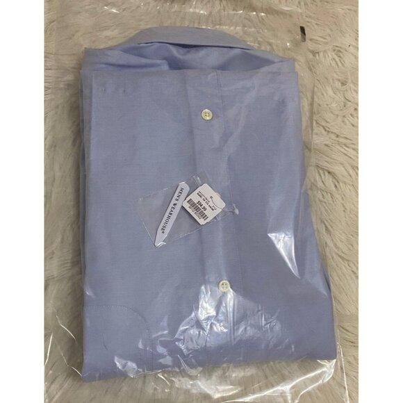 New Pronto Uomo Shirt Classic Fit long sleeve Blue 18 1/2 - 34/35 - Picture 5 of 5